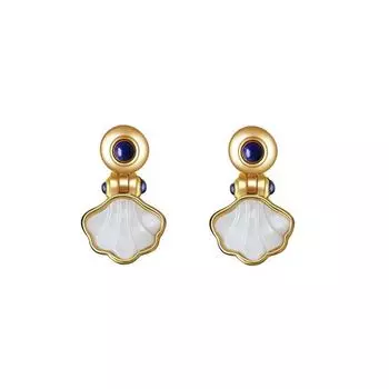 Винтажные позолоченные серьги бренда Mihmily, нишевый элитный сегмент.