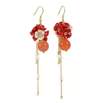 Винтажные позолоченные серьги из стерлингового серебра 925 пробы для женщин, длинные висячие серьги с кисточками