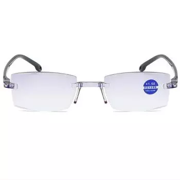 Винтажные прямоугольные +1 +1,5 +2 +2,5 +3 +3,5 +4 Модные мужские и женские очки без оправы unISEX Очки для чтения Анти-синий Ручная работа +2.0 темно-коричневого