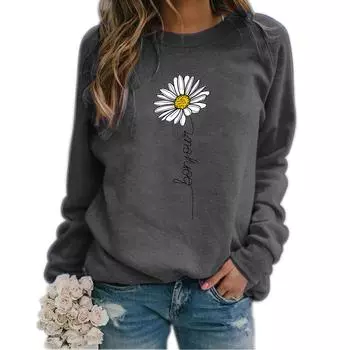 Винтажные пуловеры с принтом подсолнечника, женские рождественские повседневные свободные тонкие толстовки с капюшоном, женская 3d толстовка S