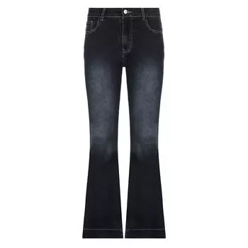 Винтажные расклешенные джинсы женские с низкой посадкой модные потертые джинсовые брюки Y2K эстетичные уличные джинсовые брюки корейские повседневные новые S синий