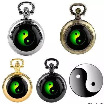 Винтажные ретро антикварные китайские Инь-Ян кварцевые унисекс мужские и женские карманные часы кварцевое ожерелье кулон часы цепочка классический циферблат ювелирные изделия подарок светящийся x1