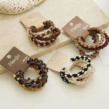 Винтажные резинки кофейного цвета для женщин, модные эластичные ленты для волос, повязки на голову, веревки для волос с хвостиком, петля для волос, аксессуары для волос для девочек