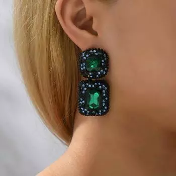 Винтажные роскошные дизайнерские большие висячие серьги для женщин, трендовые антикварные блестящие хрустальные стеклянные оригинальные забавные подвески, ювелирные изделия, подарок