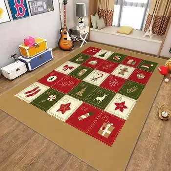 Винтажные рождественские адвент-календари ковры для спальни, гостиной, кухни, входной коврик, нескользящие фланелевые ковры 40X60cm-16x24in