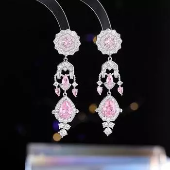 Винтажные серьги-цветы с каплями воды и бахромой, длинные, дизайнерские, высококлассные, роскошные серьги белый