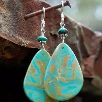 Винтажные серьги-гвоздики из чистого натурального драгоценного камня с бирюзой, серьги-гвоздики для свадьбы, помолвки и свадьбы