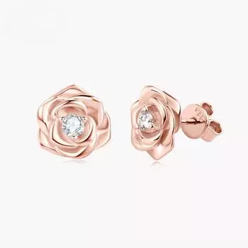 Винтажные серьги-гвоздики с муассанитом и цветком розы, цвет D, 3 мм, простые серьги с бриллиантами, стерлинговое серебро 925 пробы, ювелирные изделия, подарок для женщин