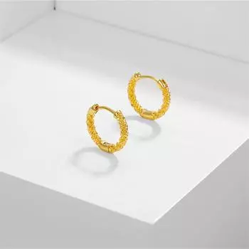 Винтажные серьги из саудовского золота 18 карат с гипсофилой женские застежки-пряжки ювелирные изделия подарок