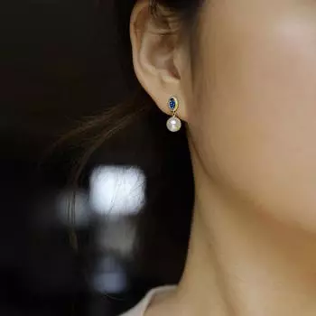 Винтажные серьги из стерлингового серебра 925 пробы с жемчугом