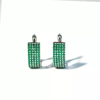 Винтажные серьги из стерлингового серебра 925 пробы с зеленым цирконием, серьги-клипсы с цирконием на заказ, модные ювелирные изделия зелёный