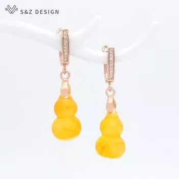 Винтажные серьги-капли цвета розового золота с имитацией пчелиного воска и тыквы для женщин и девочек, ювелирные изделия для свадебной вечеринки, подарок