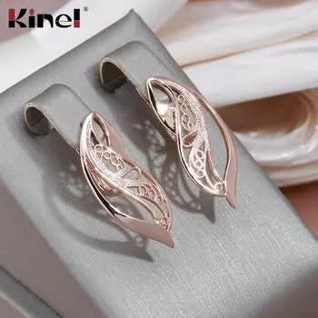 Винтажные серьги Kinel цвета розового золота, элегантные украшения розового золота