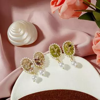 Винтажные серьги-кисточки в стиле барокко для женщин с элегантным и изысканным дизайном белый