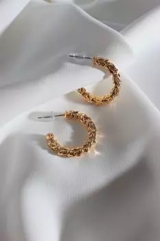 Винтажные серьги-кольца золотого цвета
