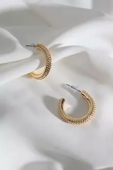 Винтажные серьги-кольца золотого цвета