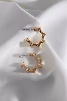 Винтажные серьги-кольца золотого цвета