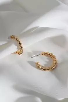 Винтажные серьги-кольца золотого цвета