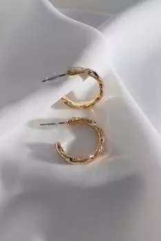 Винтажные серьги-кольца золотого цвета