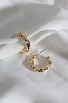 Винтажные серьги-кольца золотого цвета