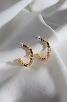 Винтажные серьги-кольца золотого цвета