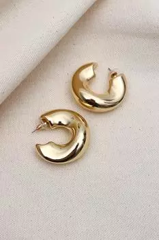 Винтажные серьги-кольца золотого цвета