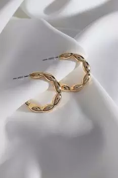 Винтажные серьги-кольца золотого цвета