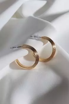 Винтажные серьги-кольца золотого цвета