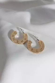 Винтажные серьги-кольца золотого цвета