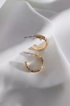 Винтажные серьги-кольца золотого цвета