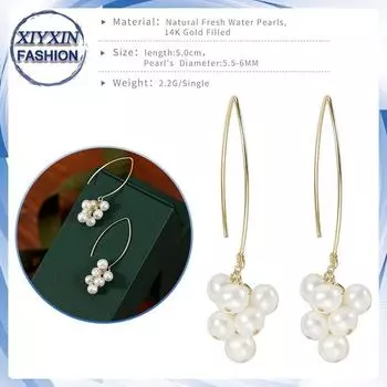 Винтажные серьги-крючки ручной работы из ракушек с покрытием из 14-каратного золота A pair of earrings