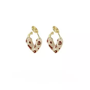 Винтажные серьги «Любовь», модные катушки от комаров, без пирсинга, эмалированные зажимы для ушей