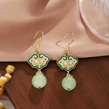 Винтажные серьги-облака с уникальным дизайном и элегантным шармом для женщин зелёный