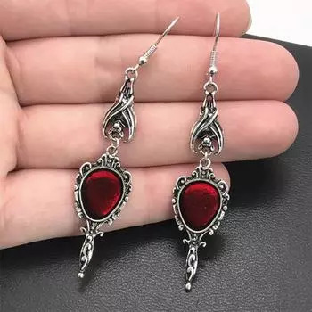 Винтажные серьги-подвески в виде летучей мыши-вампира Magic Mirror в стиле готического панка красный