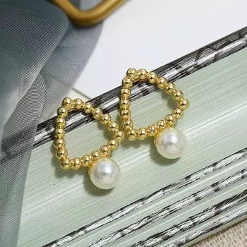 Винтажные серьги-пусеты с барочным жемчугом, женские универсальные высококлассные французские серьги, простой темперамент, персонализированные трендовые украшения для ушей