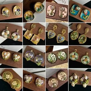 Винтажные серьги с элементами роскоши и высокого класса, нишевые ретро-серьги