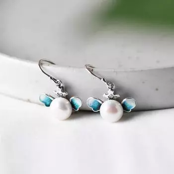 Винтажные серьги с эмалью, женские модные серьги с бабочками из перегородчатой эмали