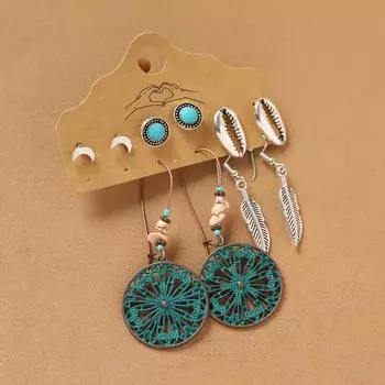 Винтажные серьги с богемным характером, женские длинные серьги-гвоздики с тонким стержнем для отпуска и на каждый день, универсальный набор серег