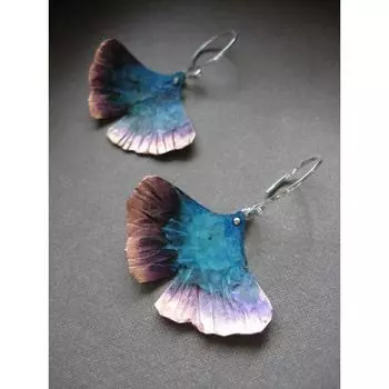 Винтажные серьги с гинкго билоба