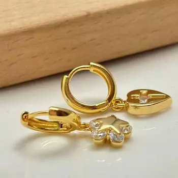 Винтажные серьги с позолотой из циркона для женщин: Модные, универсальные и уникальные ретро-пряжки для ушей