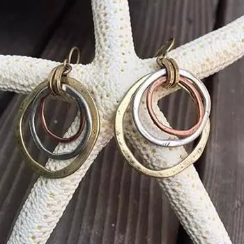 Винтажные серьги с тремя кругами для женщин, персонализированные модные простые украшения на день рождения золотой