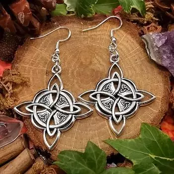 Винтажные серьги с ведьминскими узлами, серьги с языческим символом Викки и магическим узлом для мужчин и женщин, ювелирные изделия с кельтским узлом, подарки