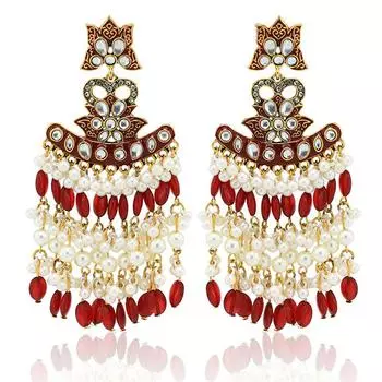 Винтажные серьги с жемчугом и кисточками, женские серьги, полукруглые плоские бусины, красочные крутые серьги Ид аль-Фитр Лассер Байрам