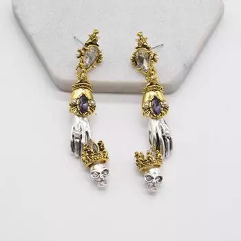Винтажные серьги в стиле панк-готика, европейское и американское барокко