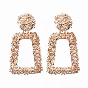 Винтажные серьги женские золотые геометрические серьги металлические подвесные модные украшения ADM ярко-розовый