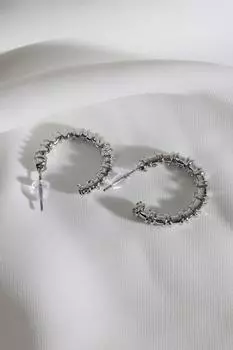 Винтажные серебряные серьги-кольца