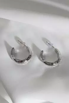 Винтажные серебряные серьги-кольца