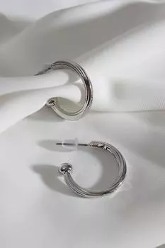 Винтажные серебряные серьги-кольца