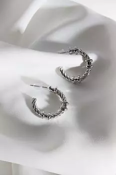 Винтажные серебряные серьги-кольца
