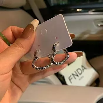 Винтажные серебряные серьги-кольца в форме сердца для девочек, модные, свежие, сладкие 1pair